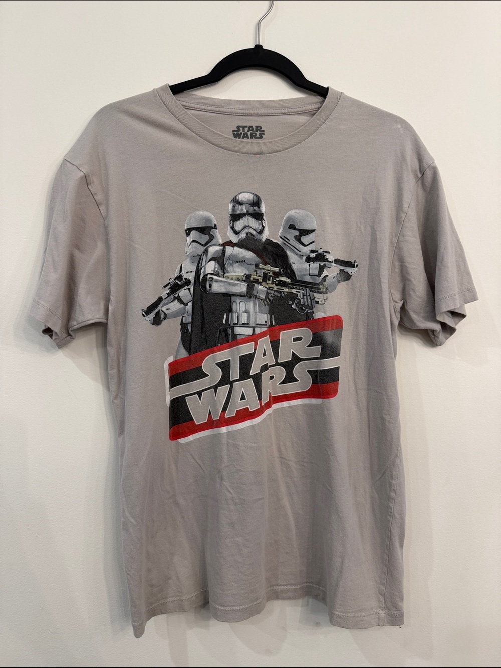 Star Wars Gray Short-Sleeve Tee with Stormtrooper Trio and Logo